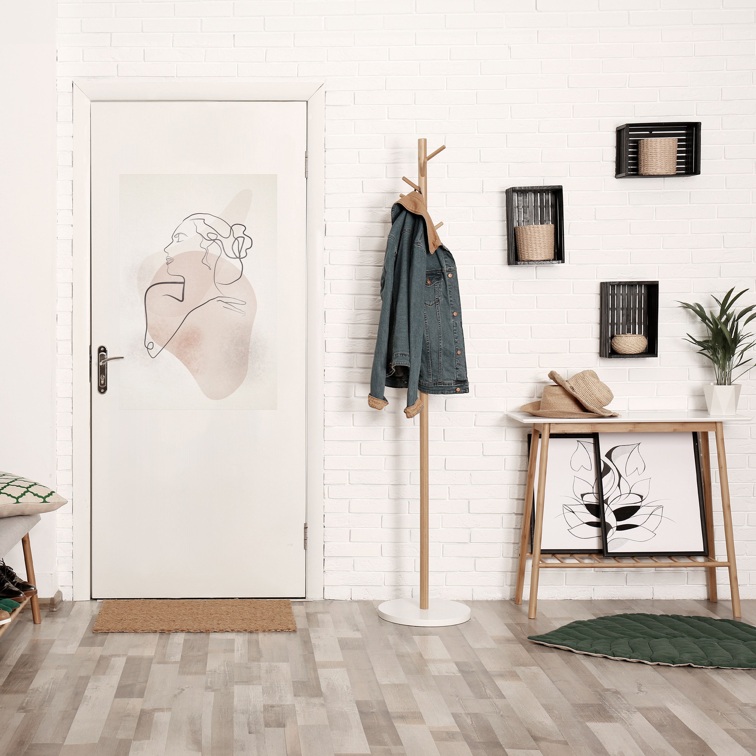 GRACEFULL LINES Vertikal poster med självhäftande tryck