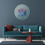 MISTY BLUE EXPLOSION Round Wall Art