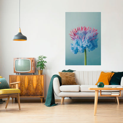 MISTY BLUE EXPLOSION Vertikal affisch med självhäftande text