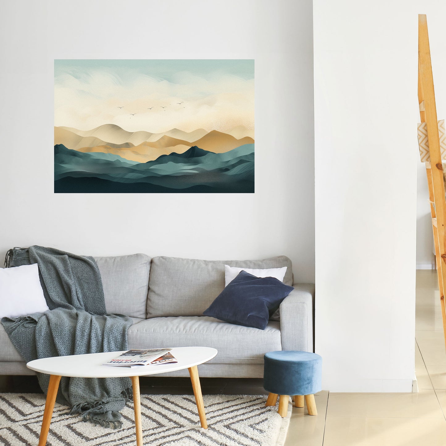Mountain Melody horisontell affisch med självhäftande mönster