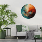 FIERY FUSION Round Wall Art