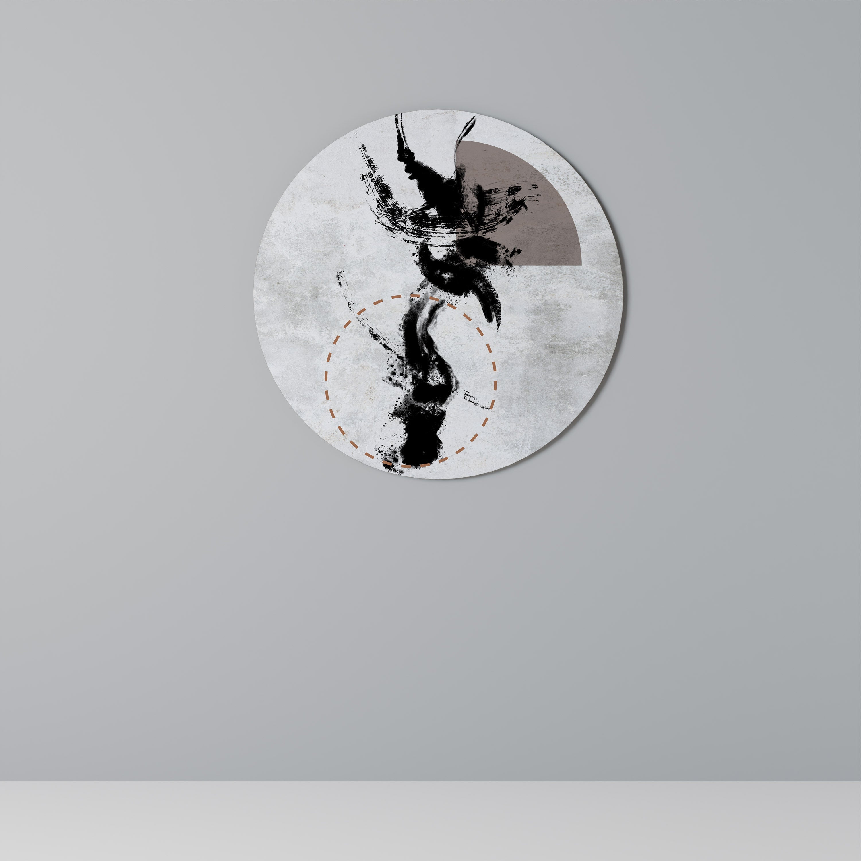 FLÄCKAR AV INTROSPEKTION Rund väggkonst