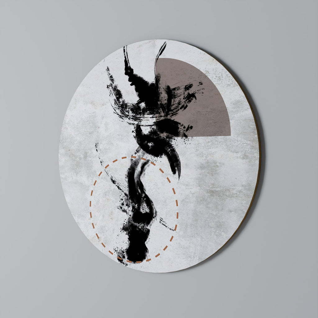 FLÄCKAR AV INTROSPEKTION Rund väggkonst