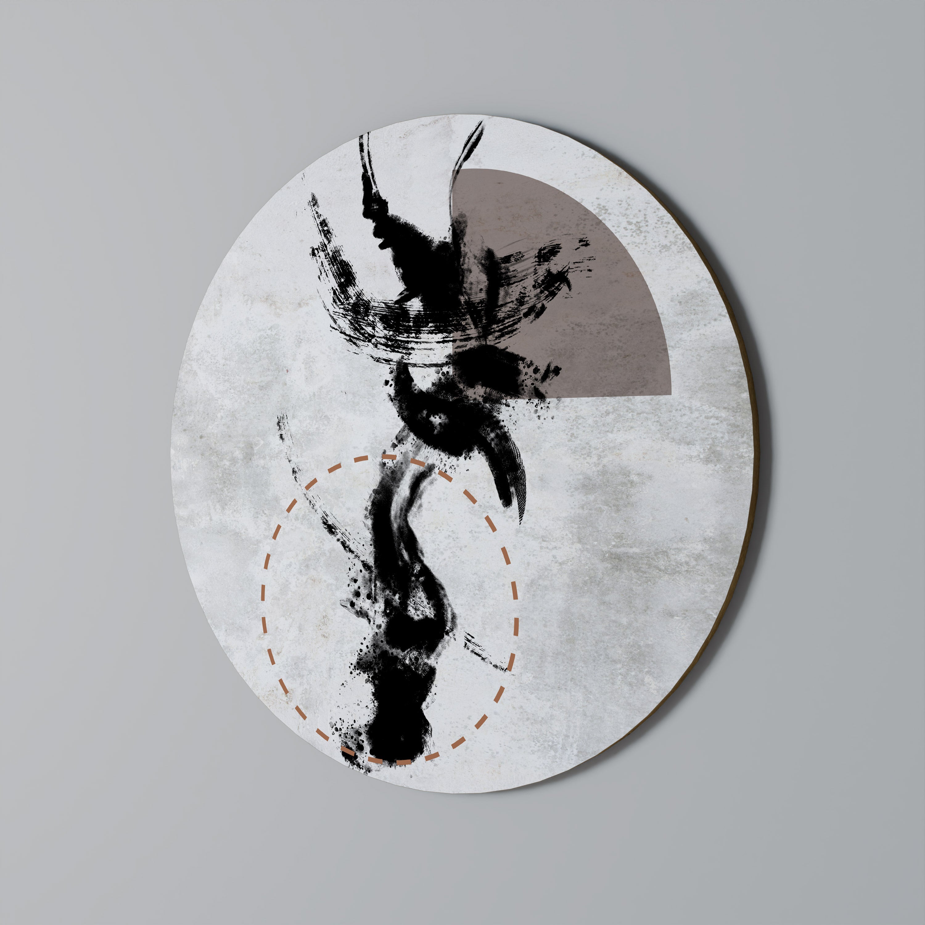 FLÄCKAR AV INTROSPEKTION Rund väggkonst