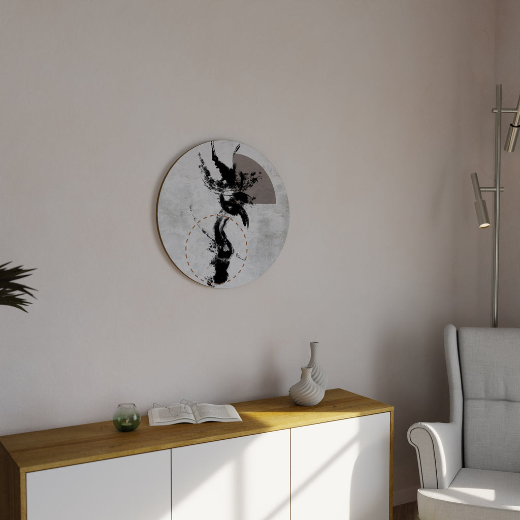 FLÄCKAR AV INTROSPEKTION Rund väggkonst