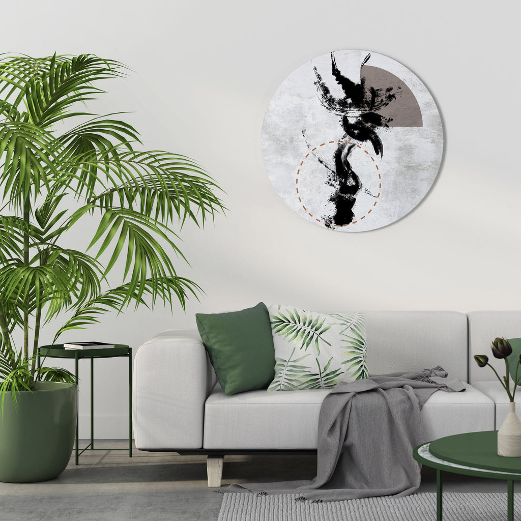 FLÄCKAR AV INTROSPEKTION Rund väggkonst