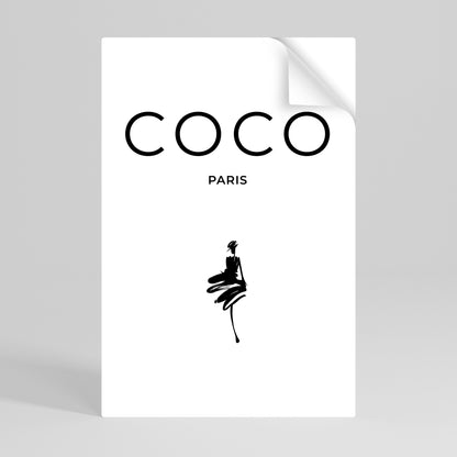 COCO CHANEL - TIDLÖS ELEGANS Vertikal poster med självhäftande mönster