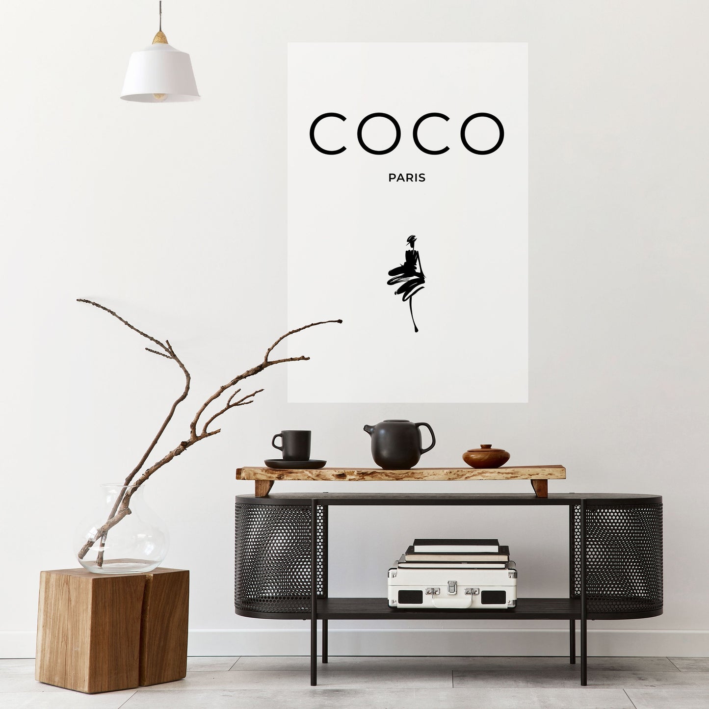 COCO CHANEL - TIDLÖS ELEGANS Vertikal poster med självhäftande mönster