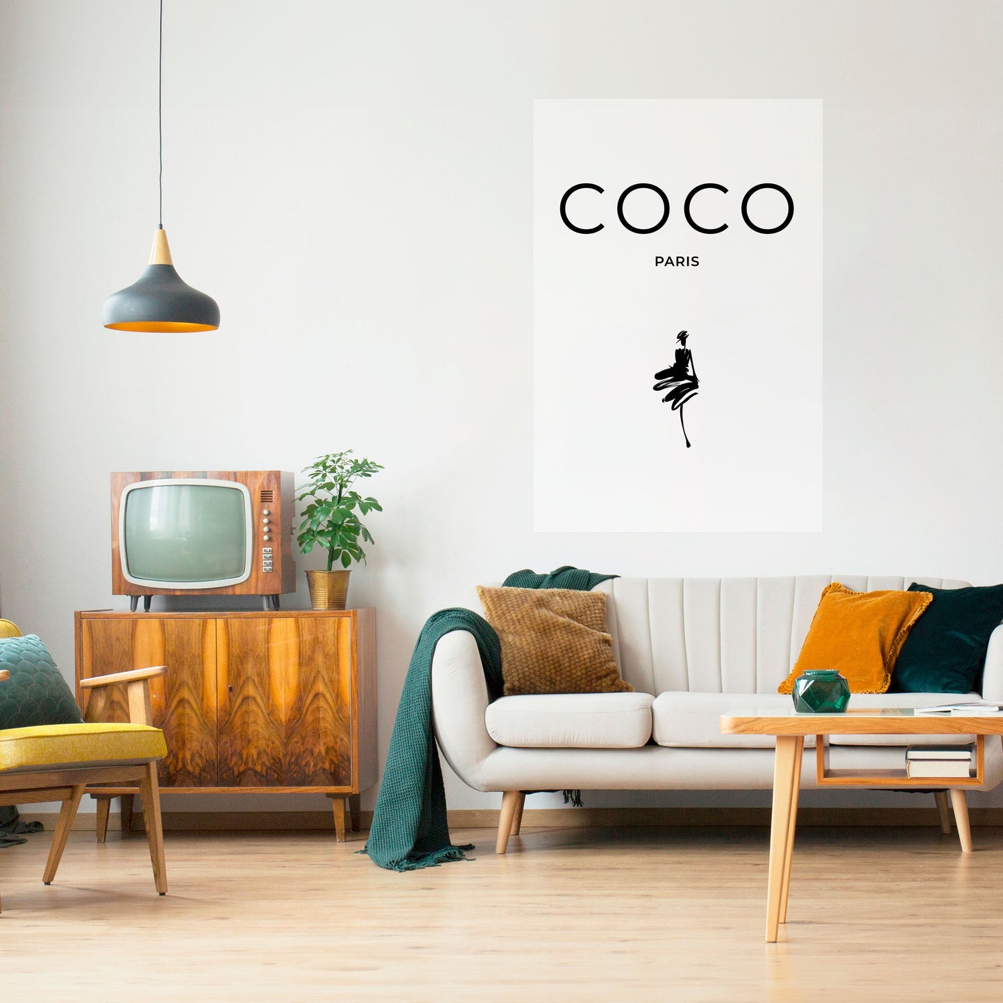 COCO CHANEL - TIDLÖS ELEGANS Vertikal poster med självhäftande mönster