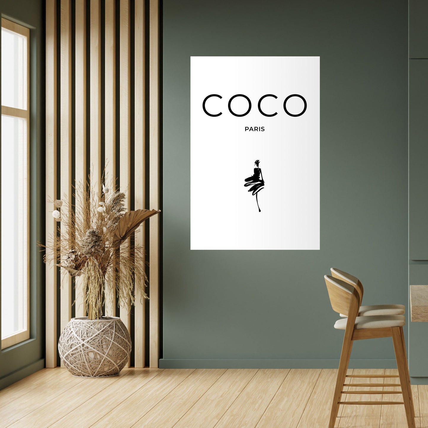COCO CHANEL - TIDLÖS ELEGANS Vertikal poster med självhäftande mönster