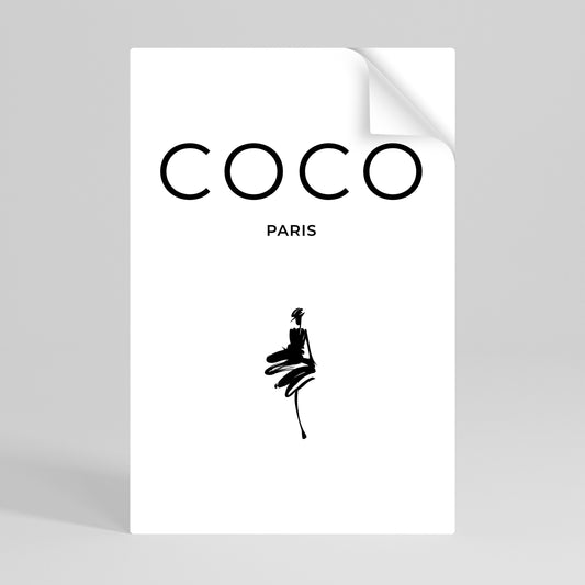 COCO CHANEL - TIDLÖS ELEGANS Vertikal poster med självhäftande mönster
