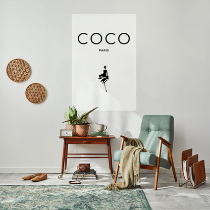 COCO CHANEL - TIDLÖS ELEGANS Vertikal poster med självhäftande mönster