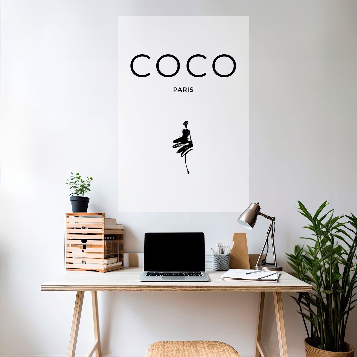 COCO CHANEL - TIDLÖS ELEGANS Vertikal poster med självhäftande mönster