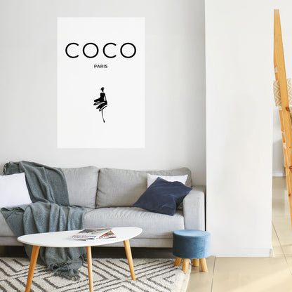 COCO CHANEL - TIDLÖS ELEGANS Vertikal poster med självhäftande mönster