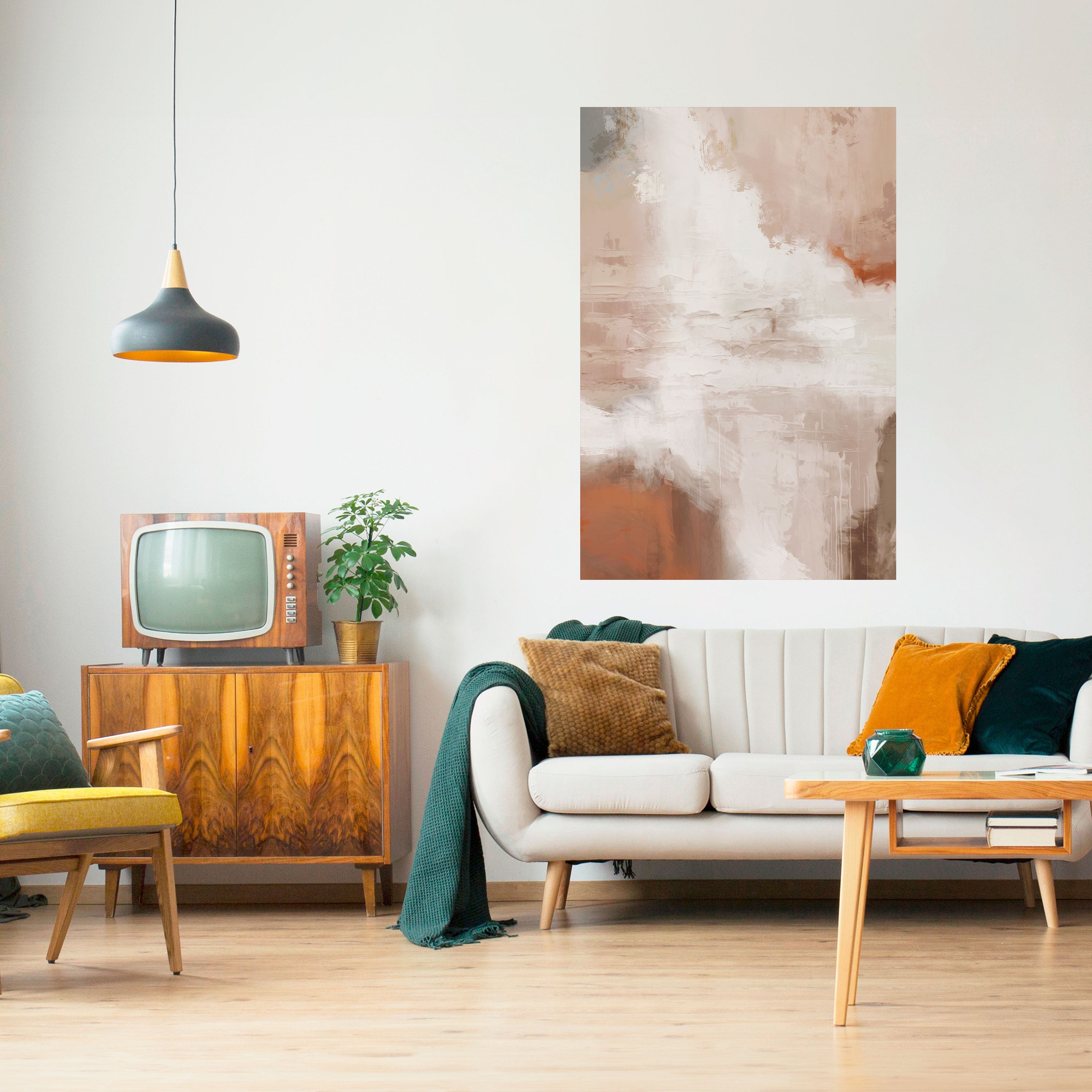 BLUSH SERENITY vertikal poster med självhäftande text