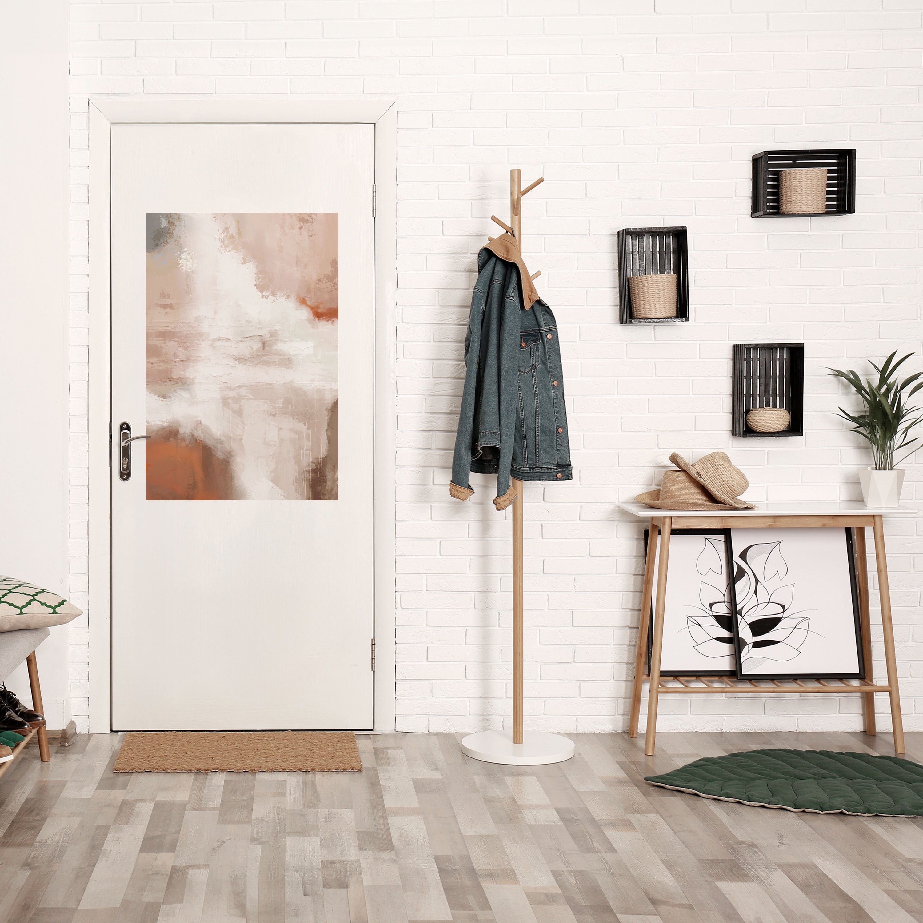 BLUSH SERENITY vertikal poster med självhäftande text