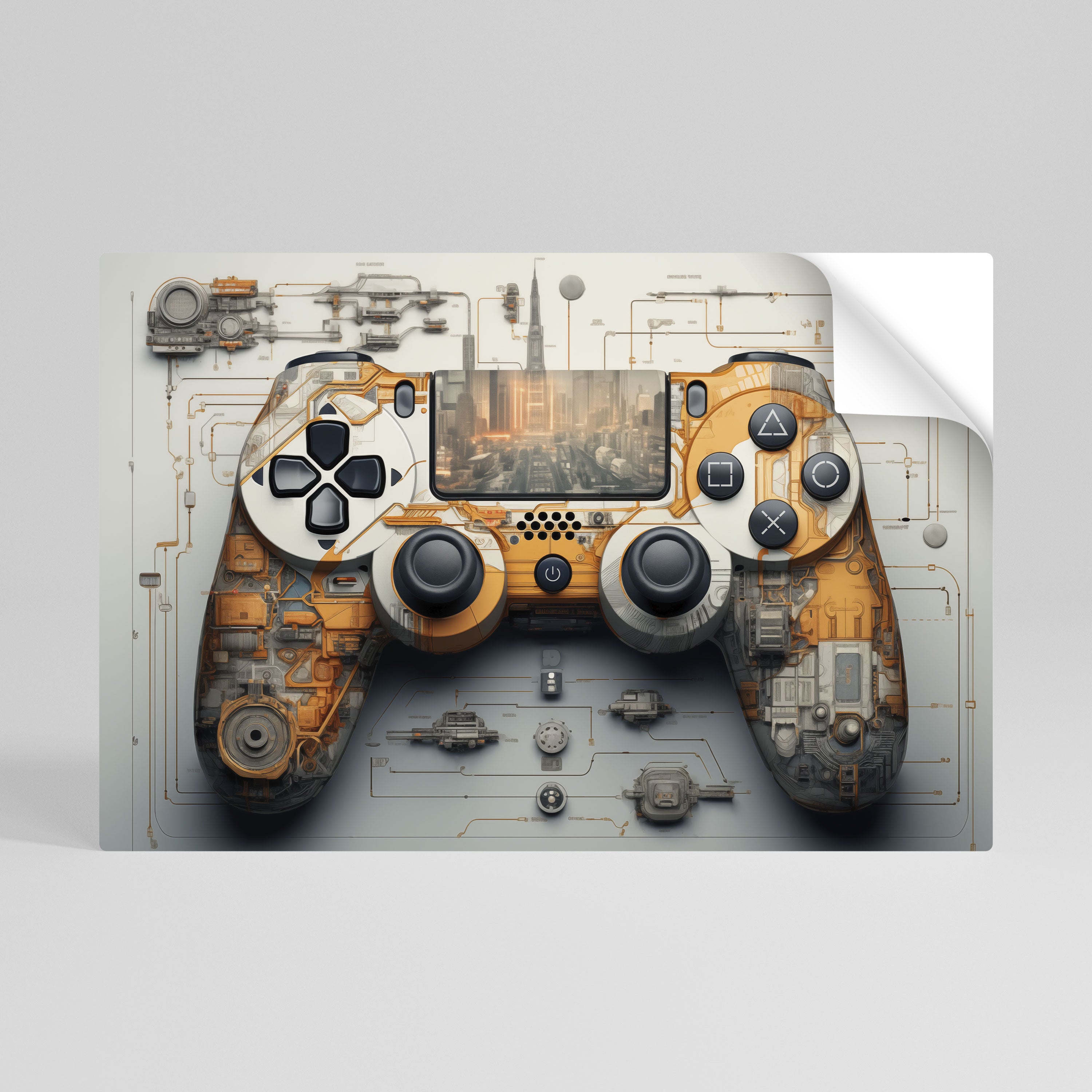 CYBER CHRONICLES PAD Horisontell affisch med självhäftande text