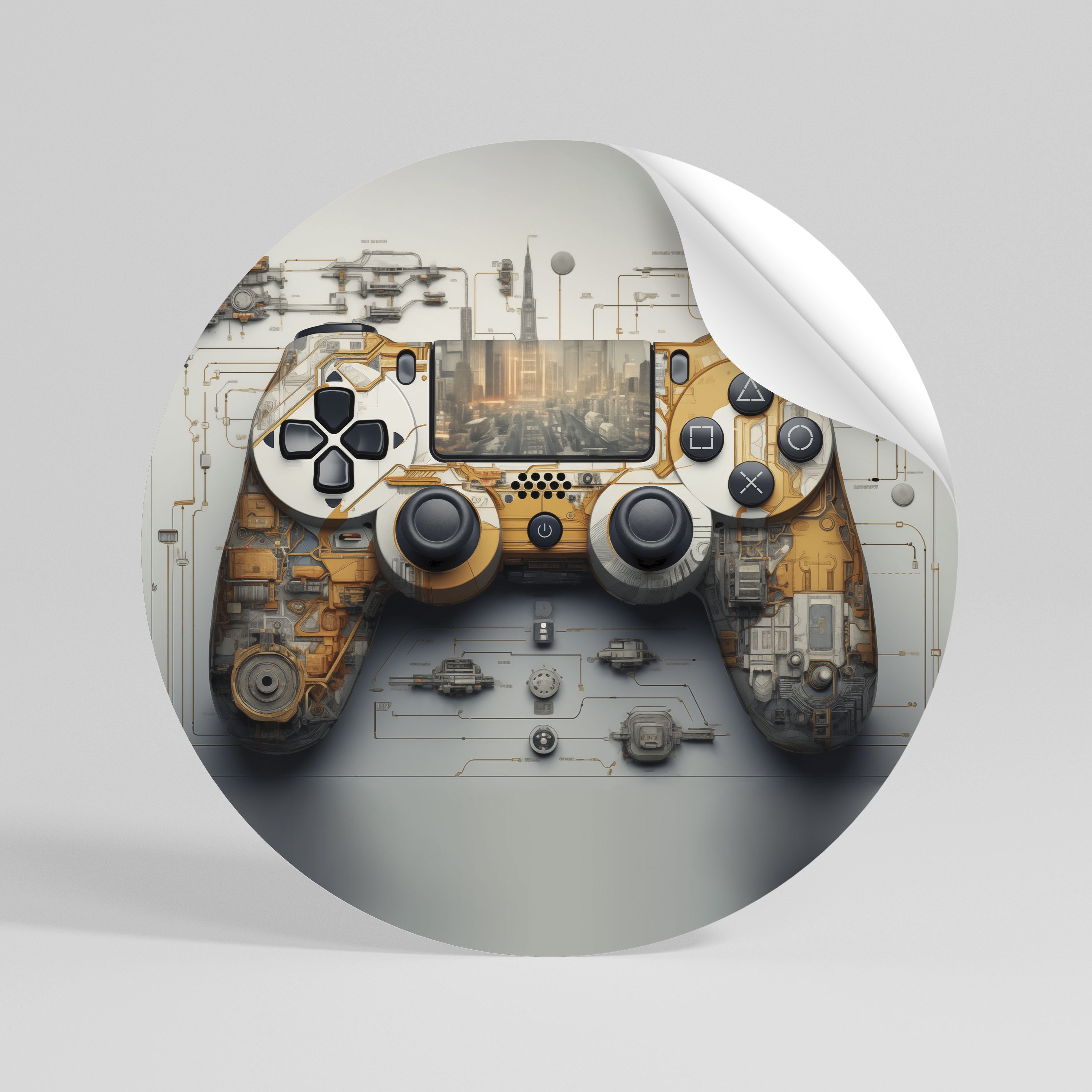 CYBER CHRONICLES PAD Peel and Stick Round Sticker