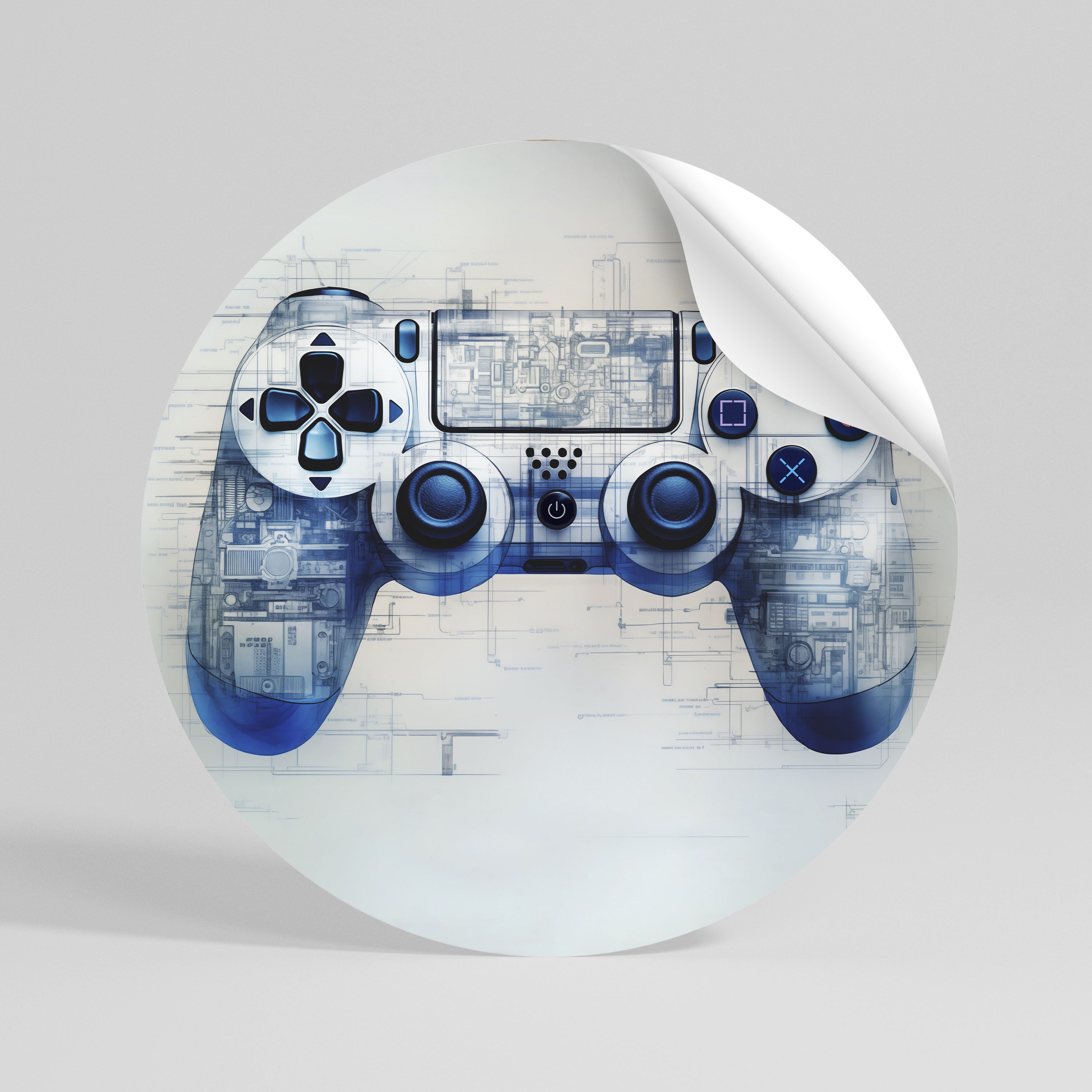 CYBER SCAPE PAD Peel and Stick Round Sticker