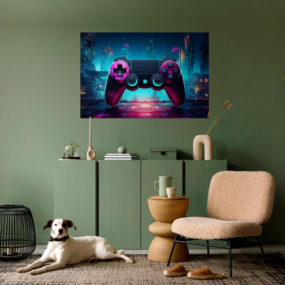 SYNTHWAVE PAD horisontell affisch med självhäftande text