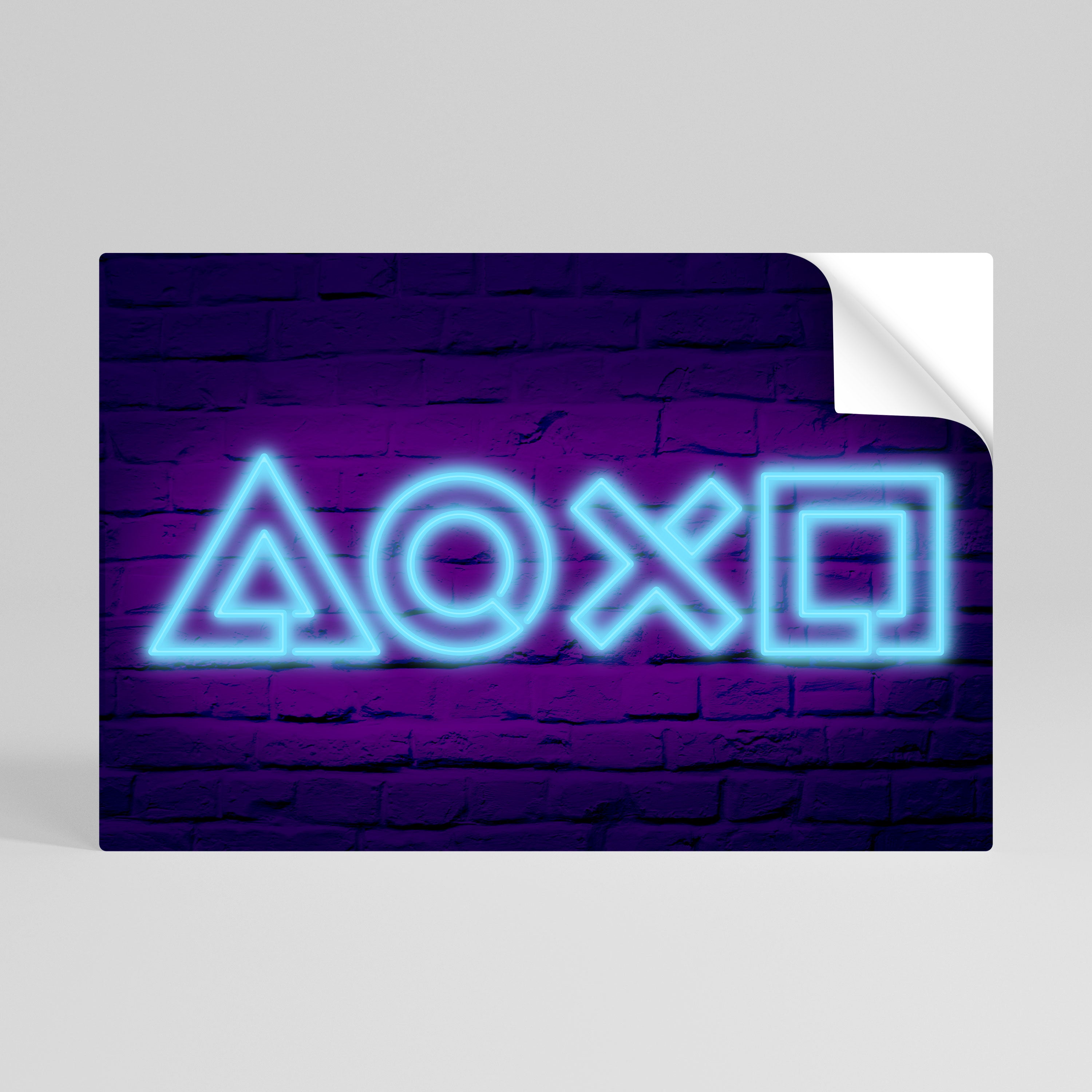 NEON PULSE GAMING horisontell affisch med självhäftande mönster