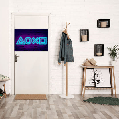 NEON PULSE GAMING horisontell affisch med självhäftande mönster