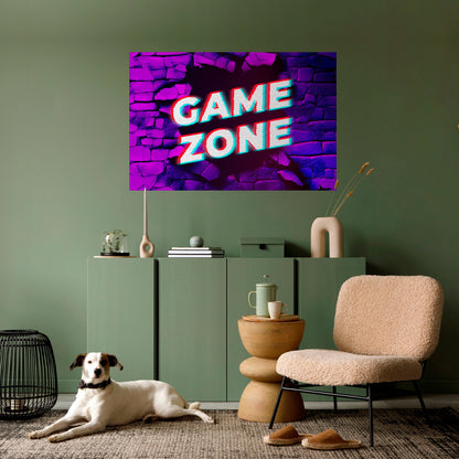 LUMINOUS GAME ZONE Horisontell affisch med självhäftande mönster