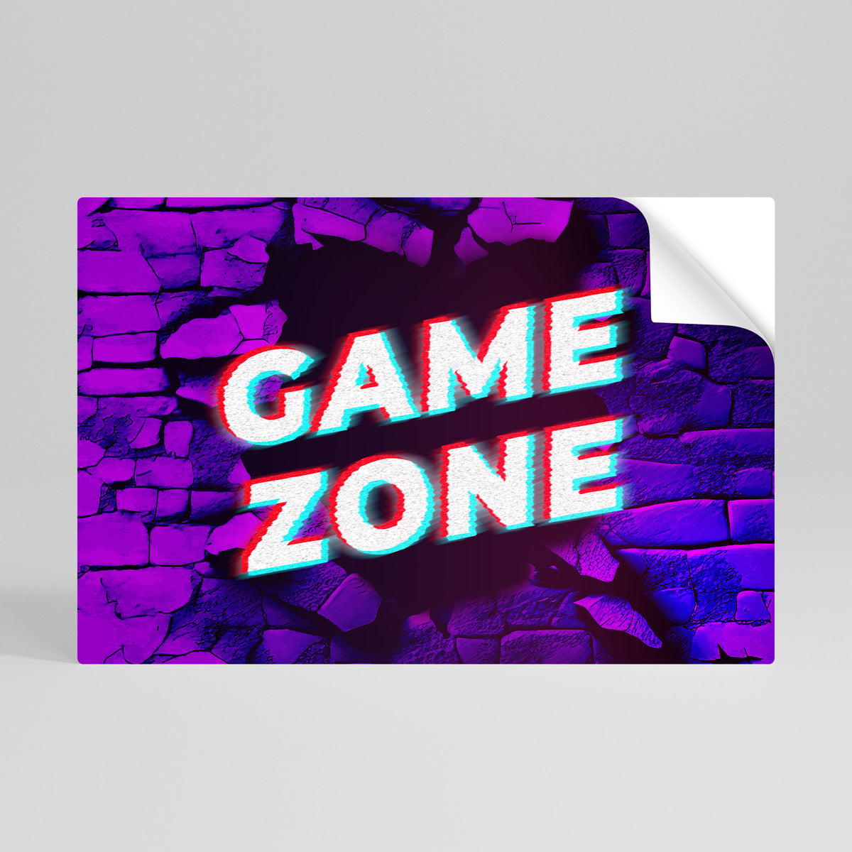 LUMINOUS GAME ZONE Självhäftande Horisontell Poster