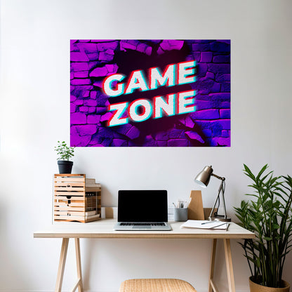 LUMINOUS GAME ZONE Horisontell affisch med självhäftande mönster