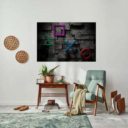 UNDERGOUND CONSOLE ICONS Peel and Stick Horizontal Poster