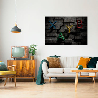 GAMER BRICK LETTERS horisontell affisch med skalbar text