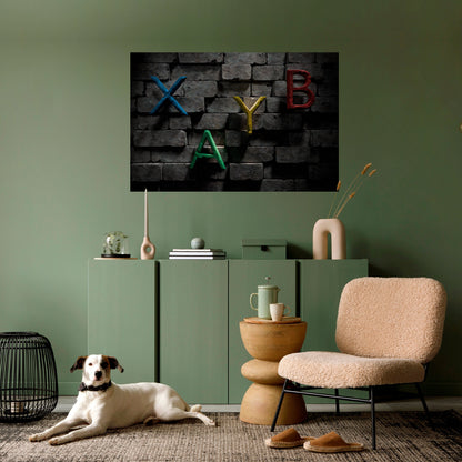 GAMER BRICK LETTERS horisontell affisch med skalbar text