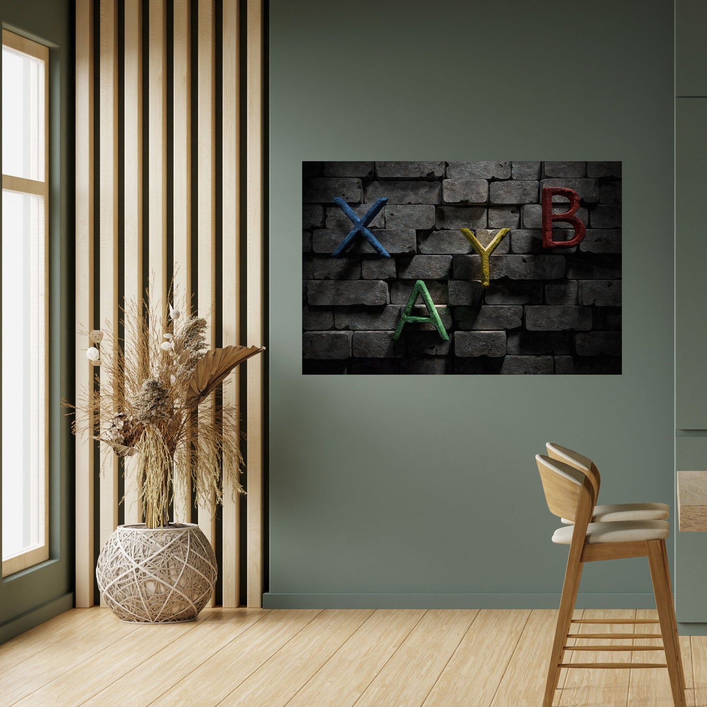 GAMER BRICK LETTERS horisontell affisch med skalbar text