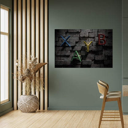 GAMER BRICK LETTERS horisontell affisch med skalbar text