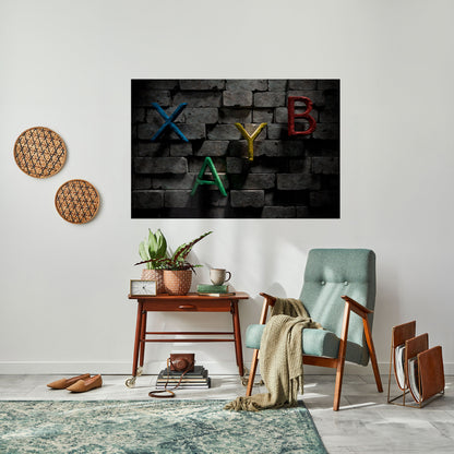 GAMER BRICK LETTERS horisontell affisch med skalbar text