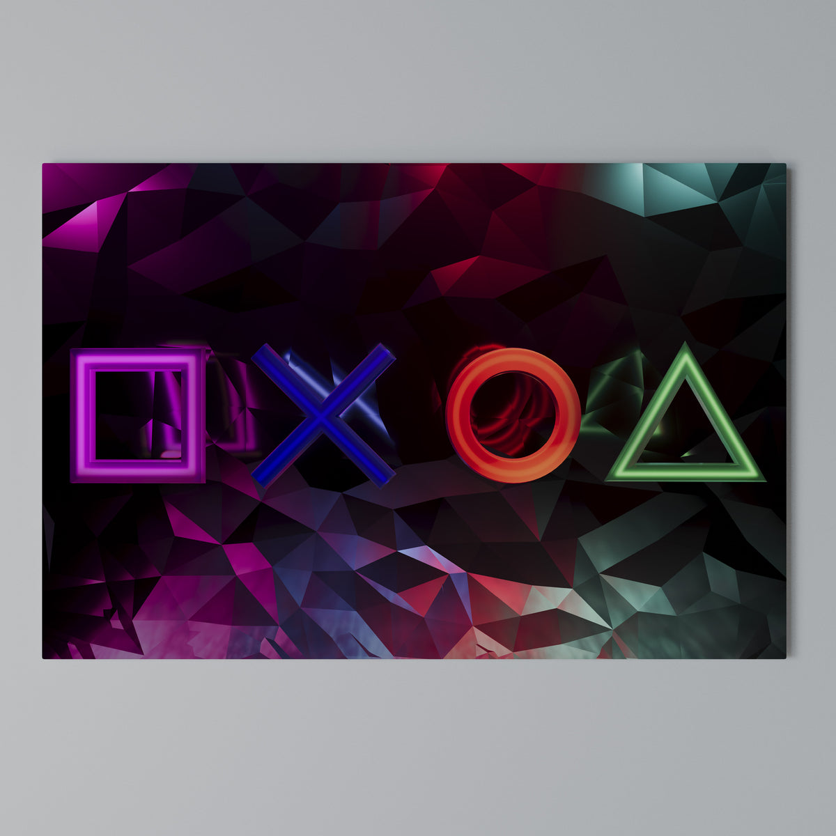 GEOMETRIC GAMER ICONS Horizontal Canvas Print