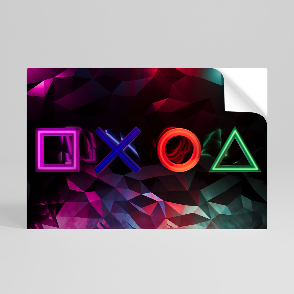GEOMETRIC GAMER ICONS Självhäftande Horisontell Poster