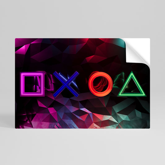 GEOMETRIC GAMER ICONS Självhäftande Horisontell Poster