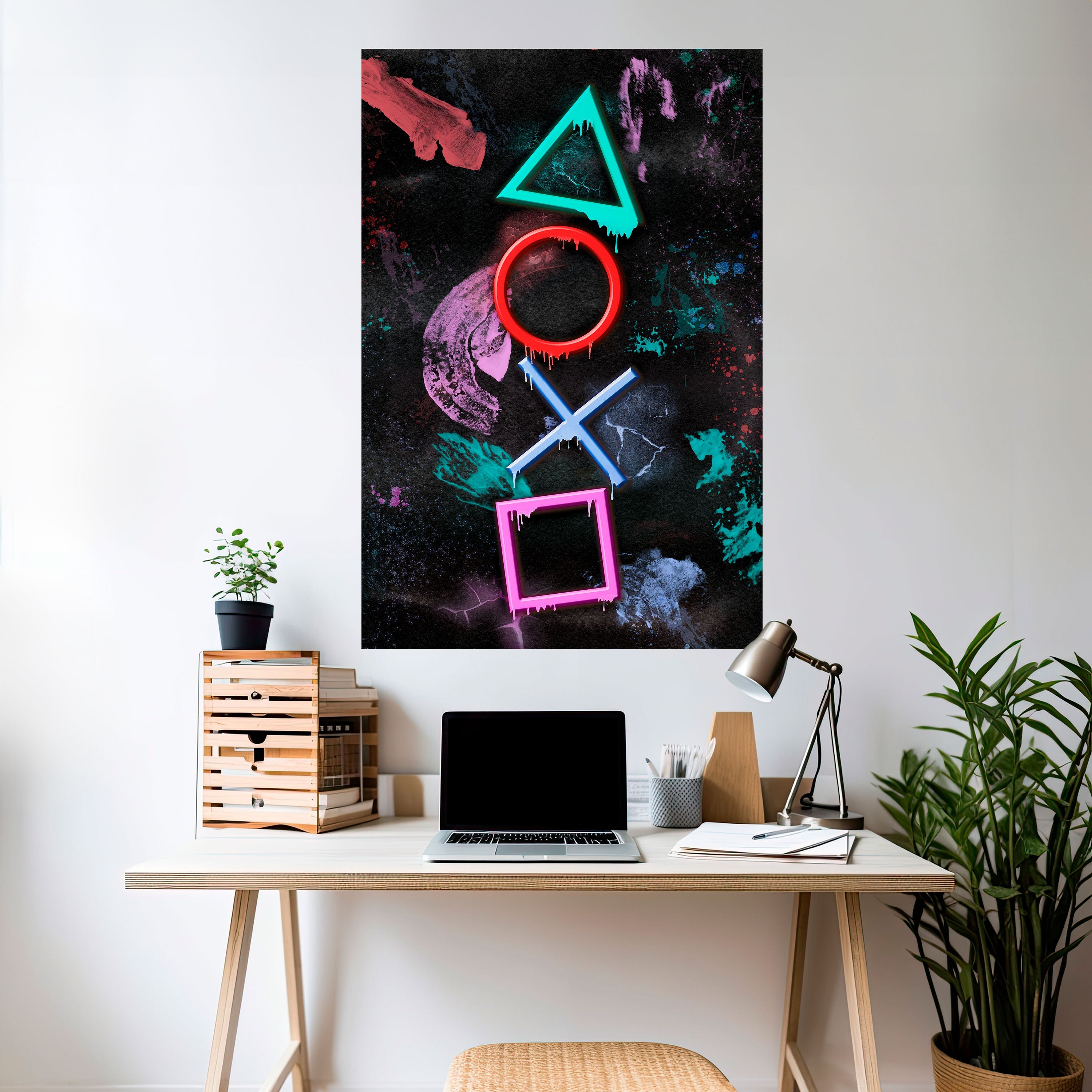 UPRISING NEON ICONS Vertikal Poster med självhäftande mönster