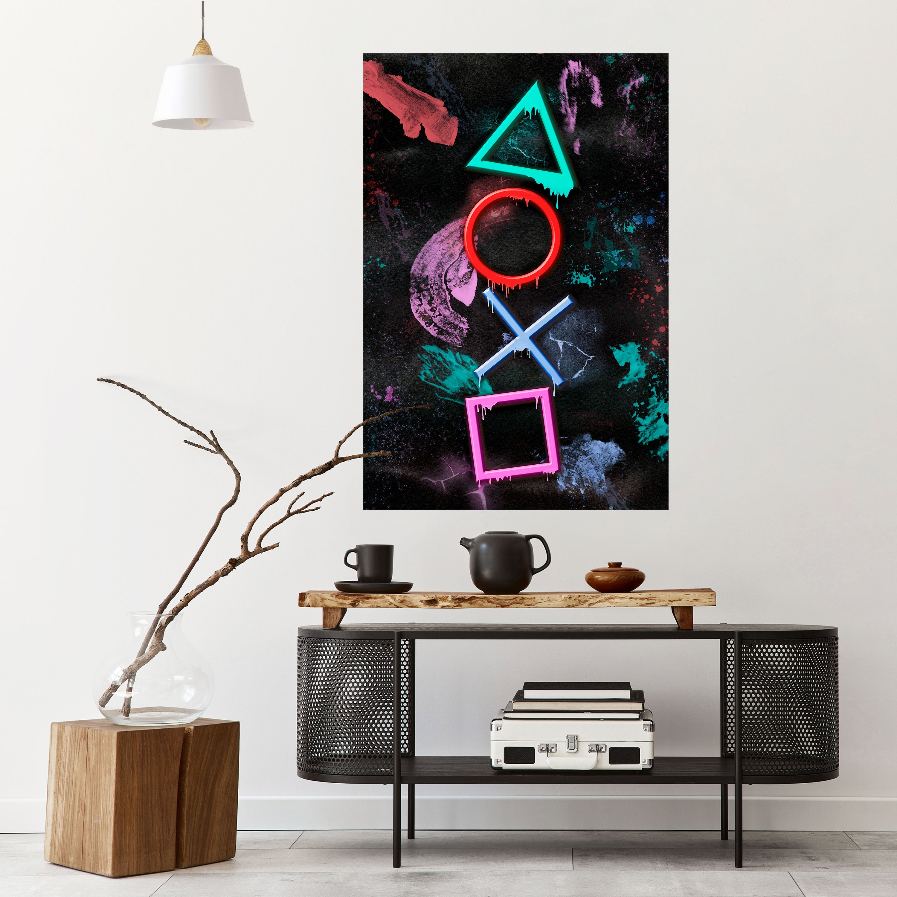 UPRISING NEON ICONS Vertikal Poster med självhäftande mönster