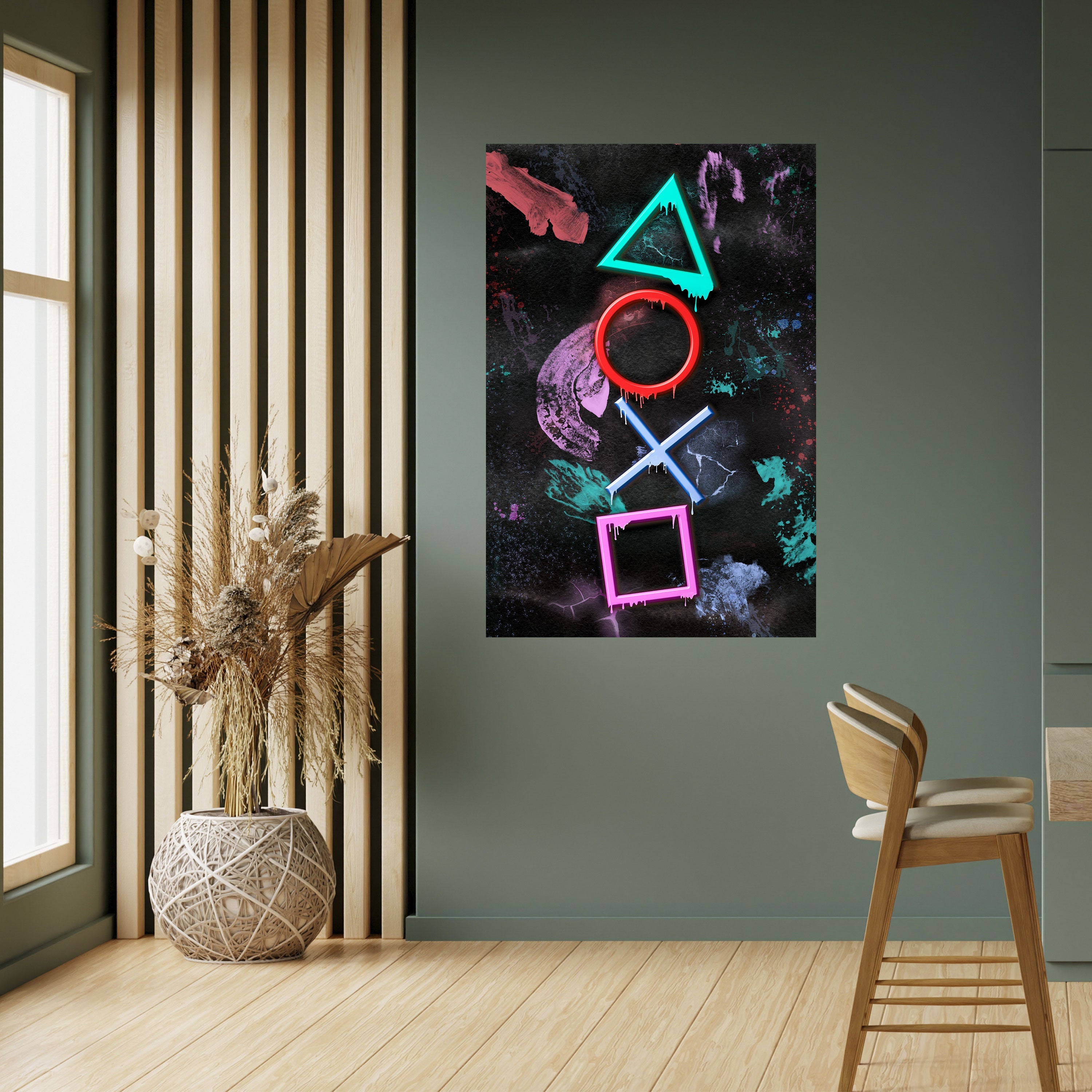 UPRISING NEON ICONS Vertikal Poster med självhäftande mönster