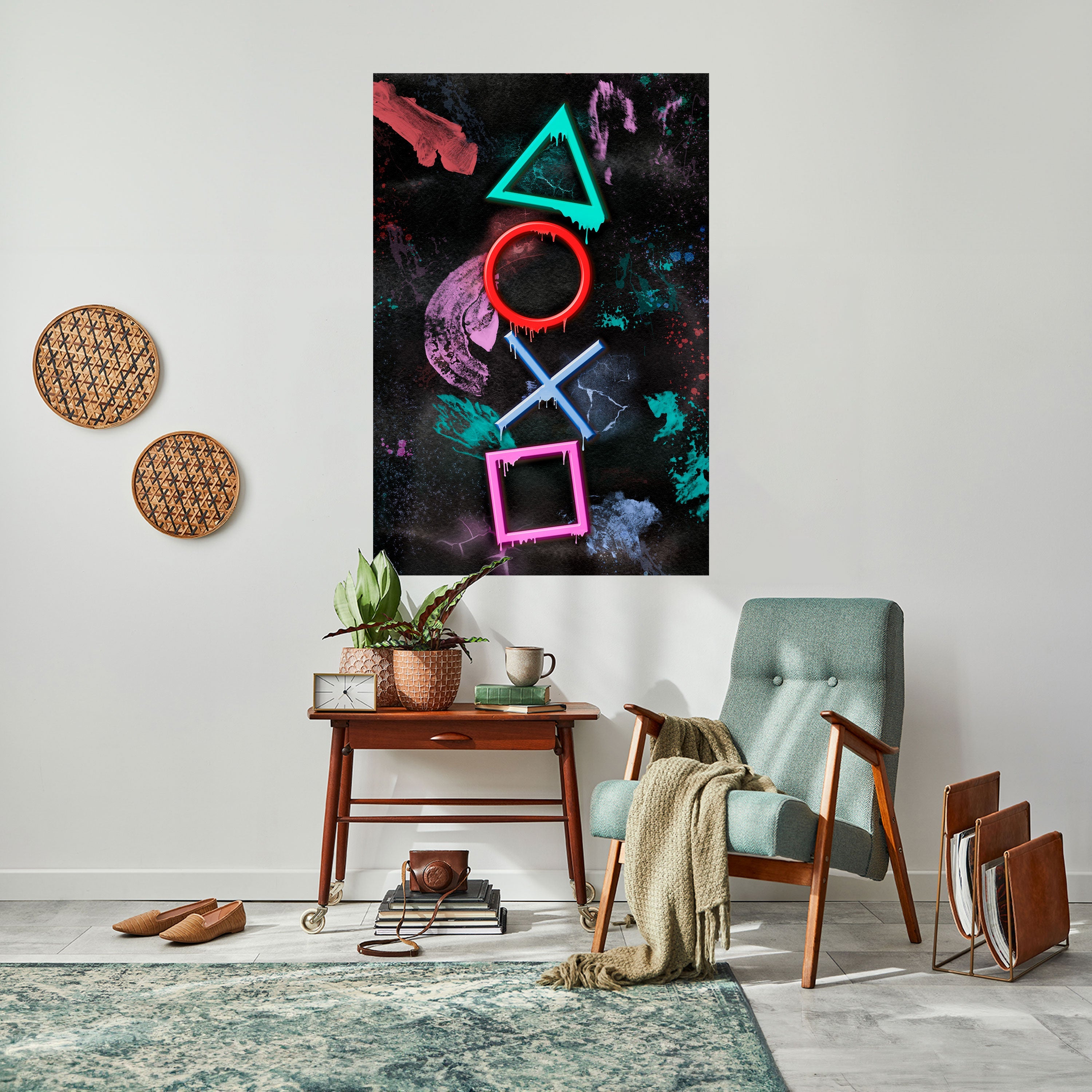 UPRISING NEON ICONS Vertikal Poster med självhäftande mönster