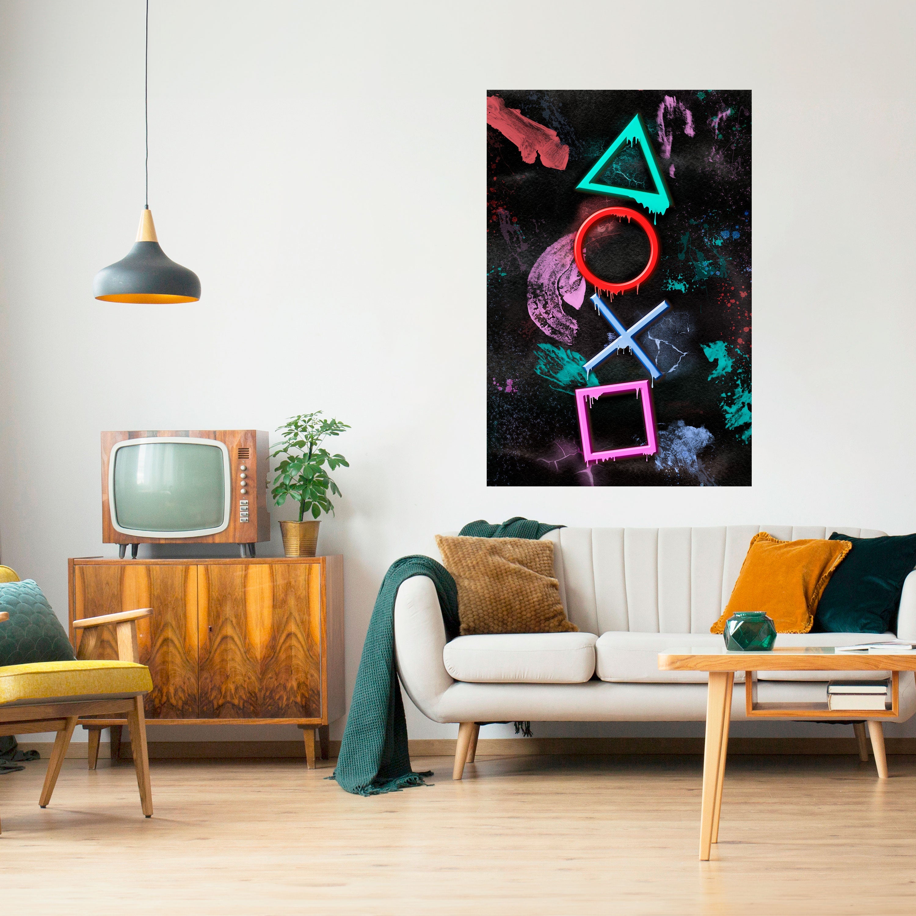 UPRISING NEON ICONS Vertikal Poster med självhäftande mönster