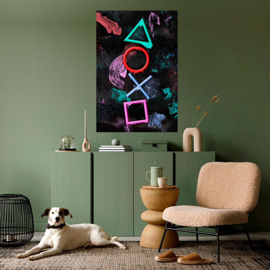 UPRISING NEON ICONS Vertikal Poster med självhäftande mönster