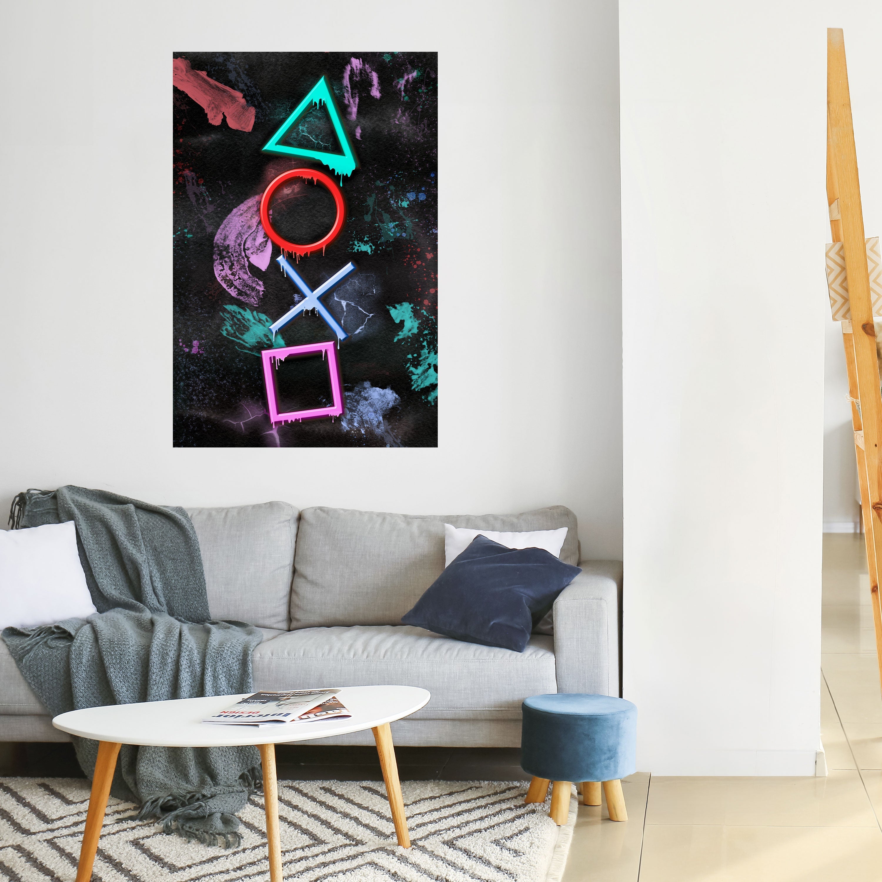 UPRISING NEON ICONS Vertikal Poster med självhäftande mönster