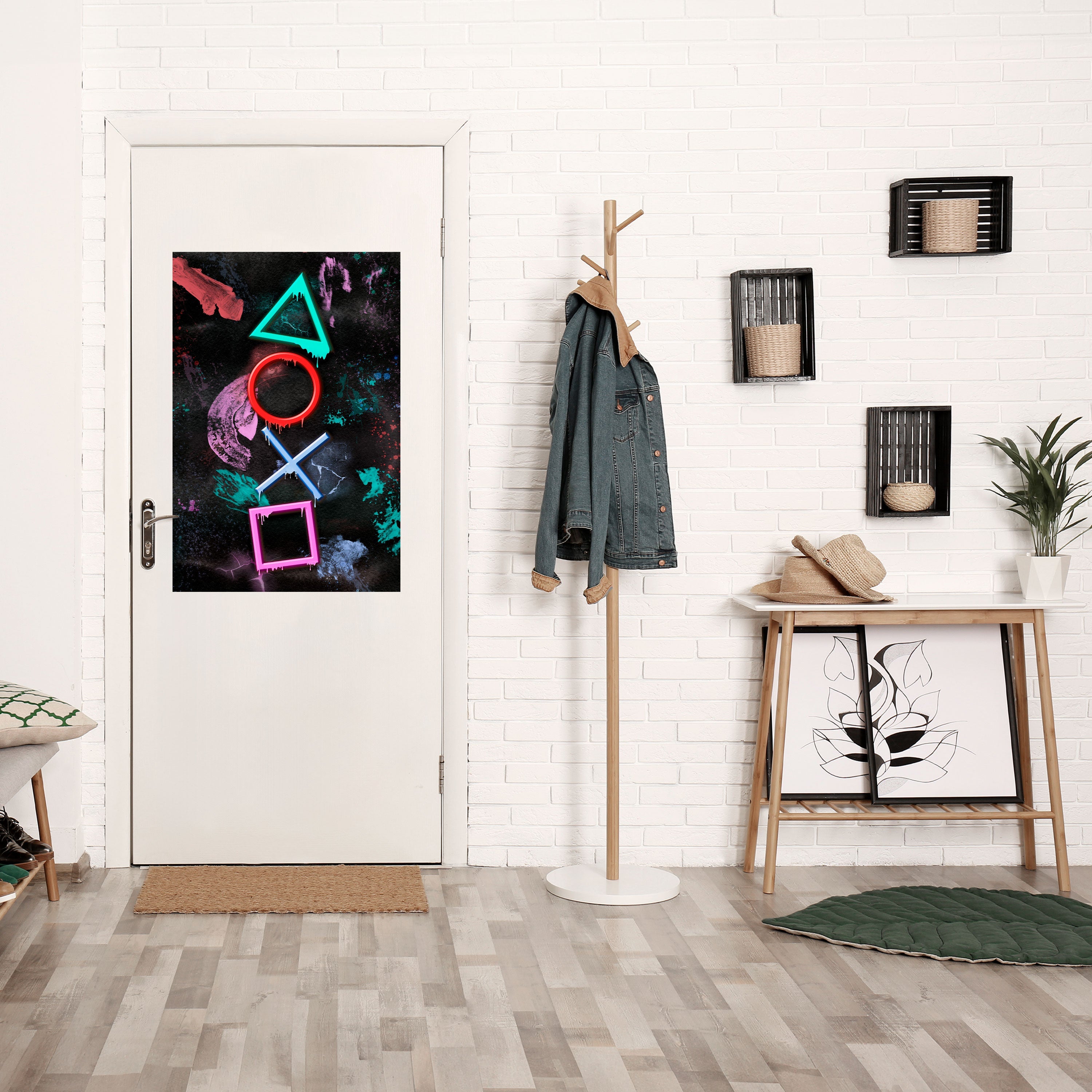 UPRISING NEON ICONS Vertikal Poster med självhäftande mönster
