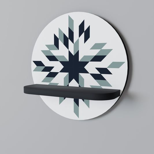 DAWN MOSAIC Rund konsthylla i svart finish