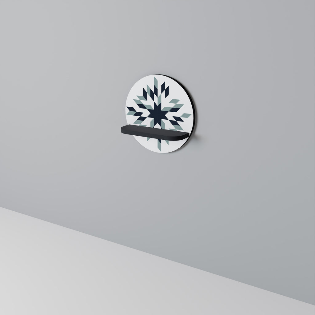 DAWN MOSAIC Rund konsthylla i svart finish