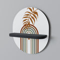 LEAF ON THE TOP Oval Art Shelf In Black Finish
