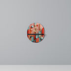 COLORBURST CONSTRUCT Oval Art Shelf In Black Finish